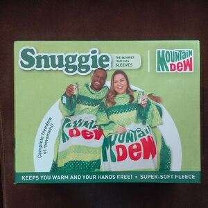 Snuggie Mountain Dew Green Fleece Blanket with Sleeves